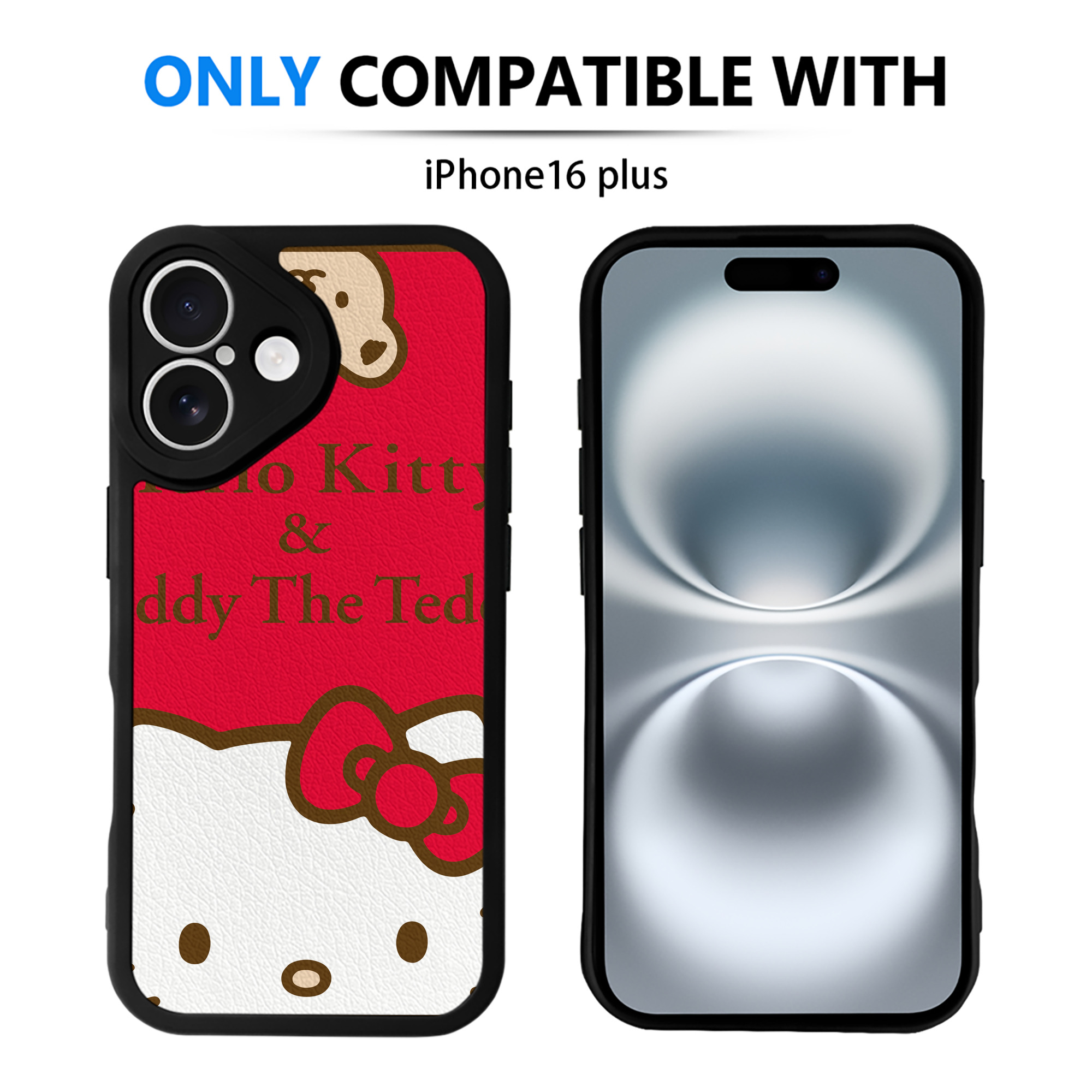（画像用） Hello Kitty ハローキティ 【iPhone 16シリーズ対応】シリコンスマホケース（レザー調） 材質：シリコン